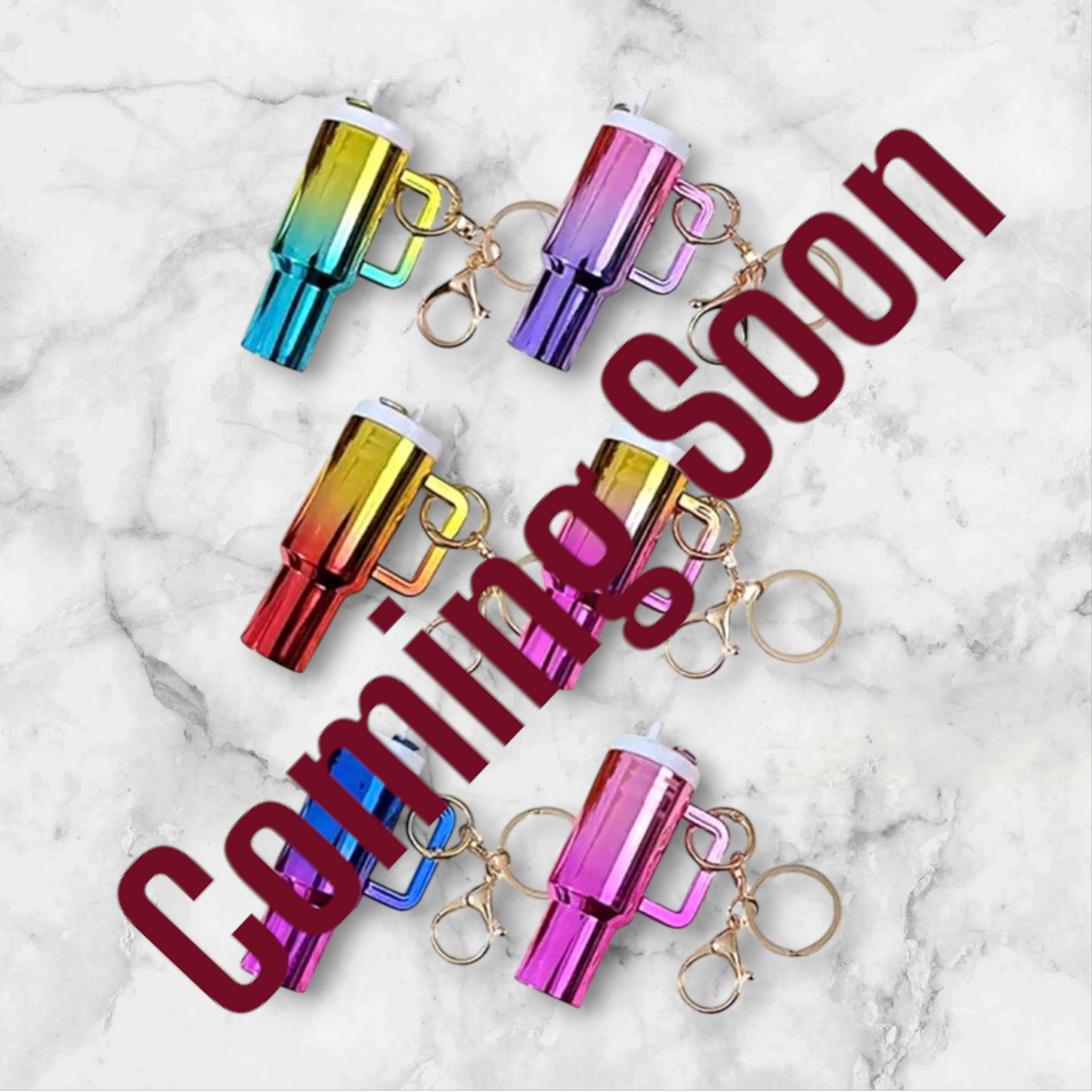 Ombre Chrome Cup Keychains